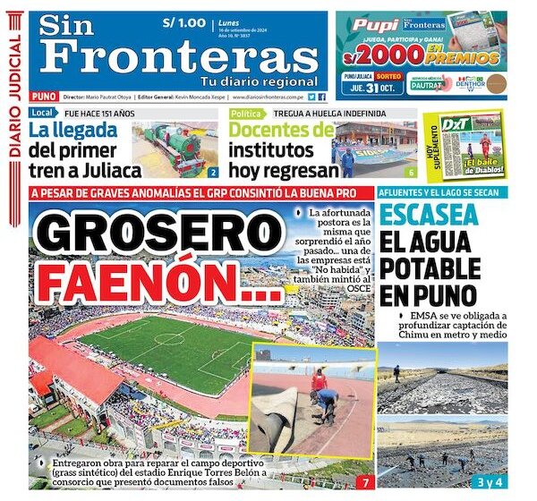  DIARIO SIN FRONTERAS PUNO 16092024