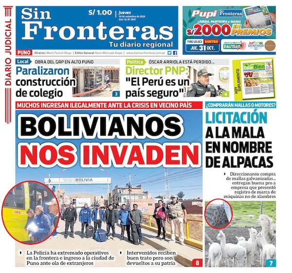  DIARIO SIN FRONTERAS PUNO 26092024