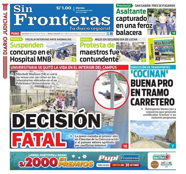  DIARIO SIN FRONTERAS PUNO 27092024