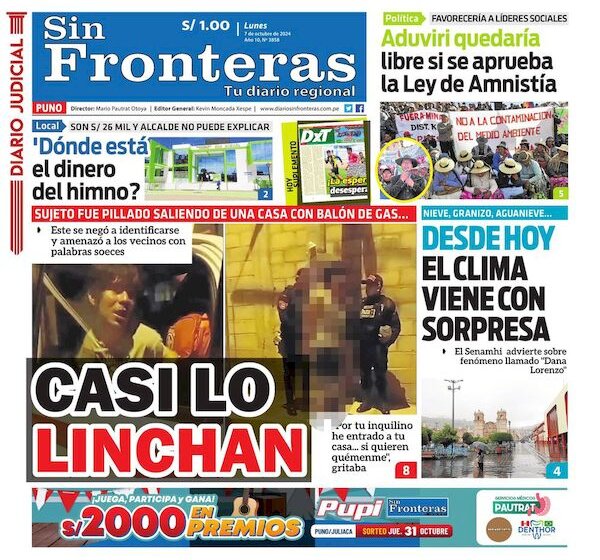  DIARIO SIN FRONTERAS PUNO 07102024