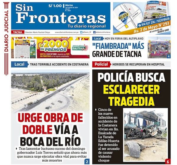  DIARIO SIN FRONTERAS TACNA 01102024