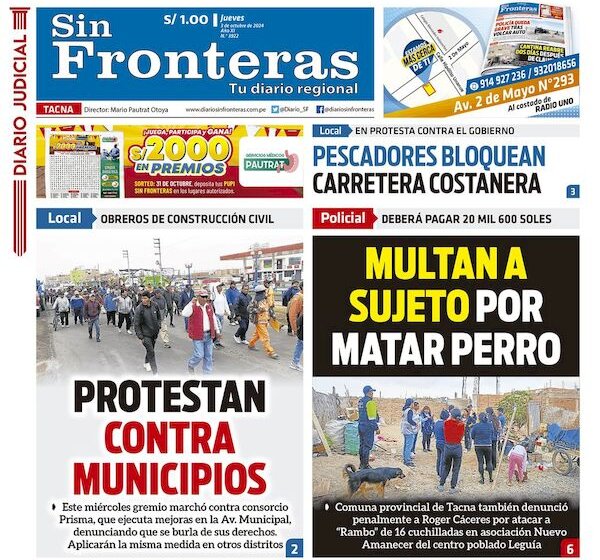  DIARIO SIN FRONTERAS TACNA 03102024