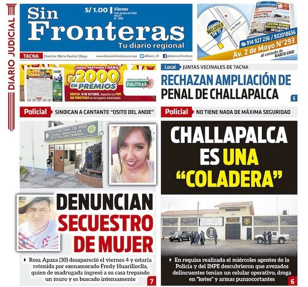  DIARIO SIN FRONTERAS TACNA 11102024