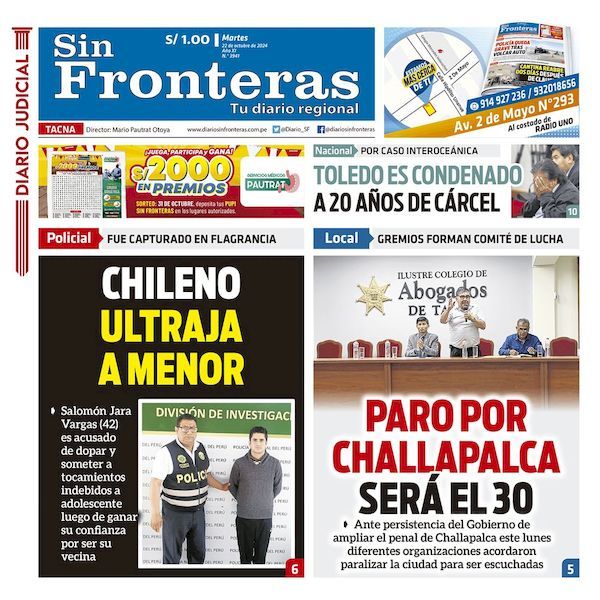 DIARIO SIN FRONTERAS TACNA