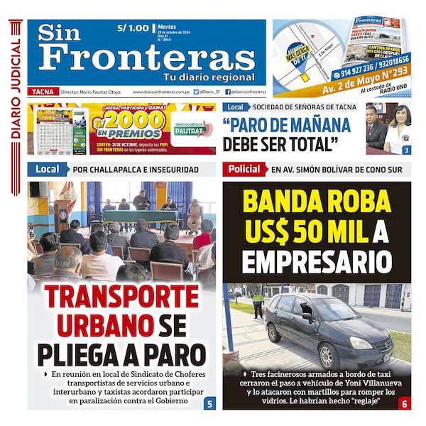 DIARIO SIN FRONTERAS TACNA