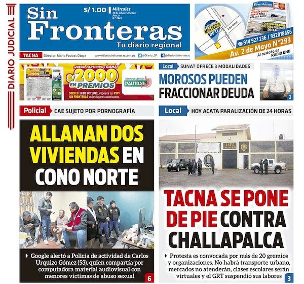  DIARIO SIN FRONTERAS TACNA   30102024