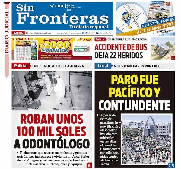  DIARIO SIN FRONTERAS TACNA  31102024