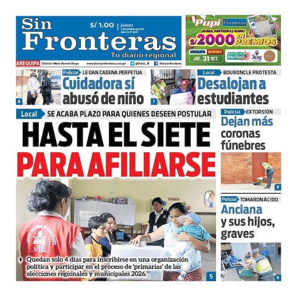 DIARIO SIN FRONTERAS AREQUIPA