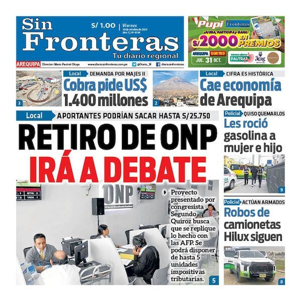 DIARIO SIN FRONTERAS AREQUIPA