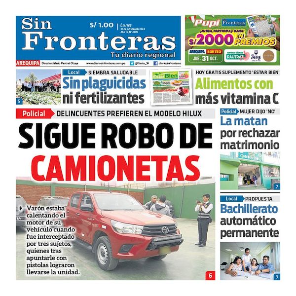 DIARIO SIN FRONTERAS AREQUIPA