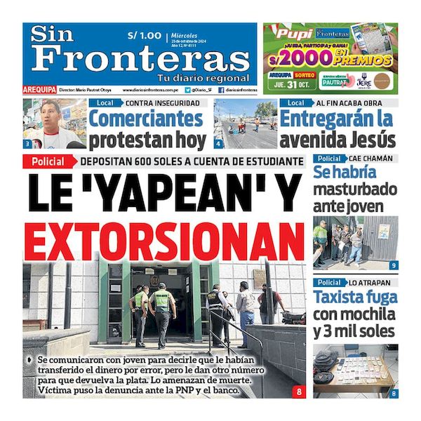 DIARIO SIN FRONTERAS AREQUIPA