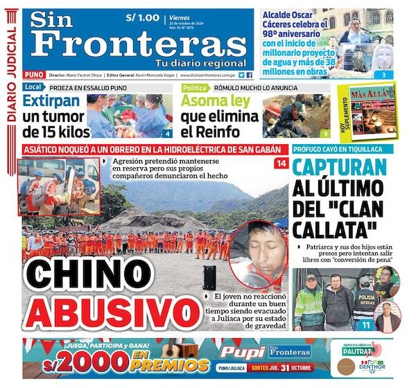  DIARIO SIN FRONTERAS PUNO 25102024