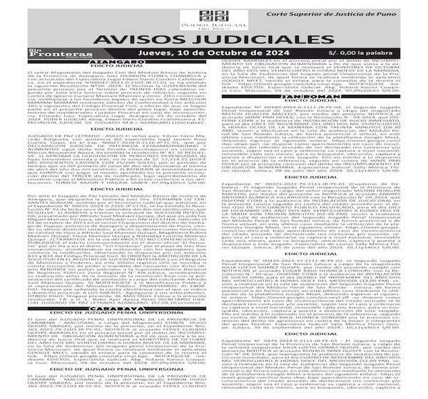  JUDICIALES PUNO 10102024