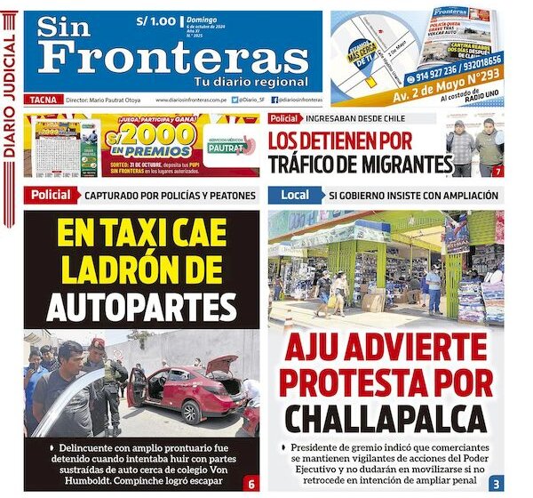  DIARIO SIN FRONTERAS TACNA 06102024