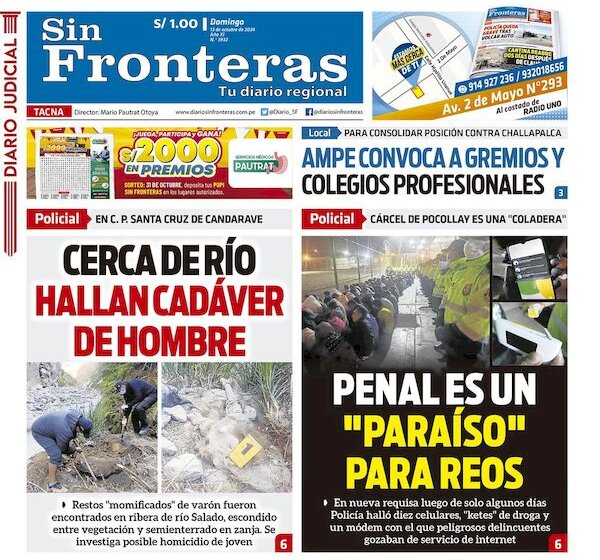  DIARIO SIN FRONTERAS TACNA 13102024