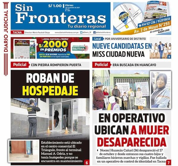  DIARIO SIN FRONTERAS TACNA   01112024