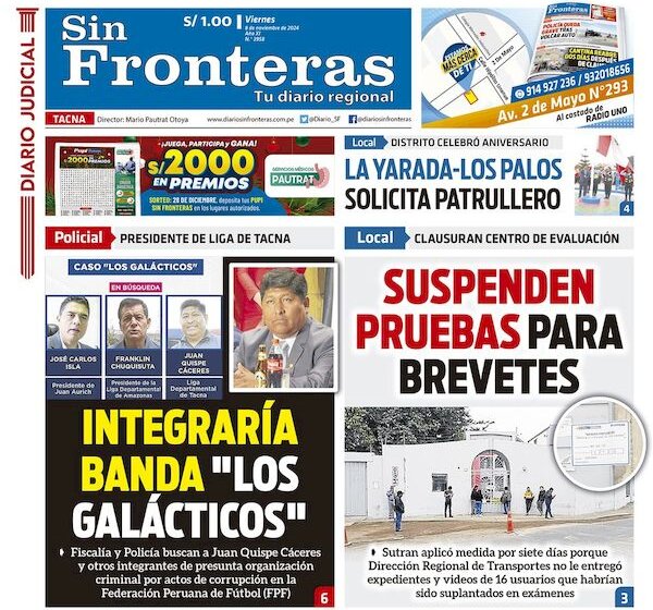  DIARIO SIN FRONTERAS TACNA  08112024