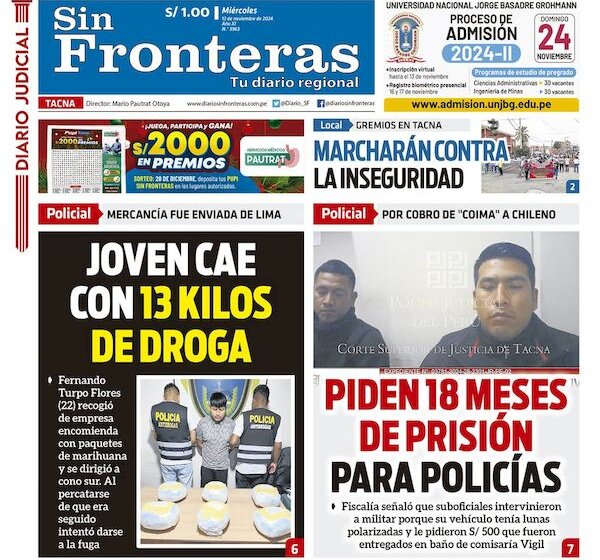  DIARIO SIN FRONTERAS TACNA 13112024