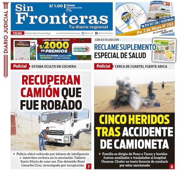  DIARIO SIN FRONTERAS TACNA  16112024