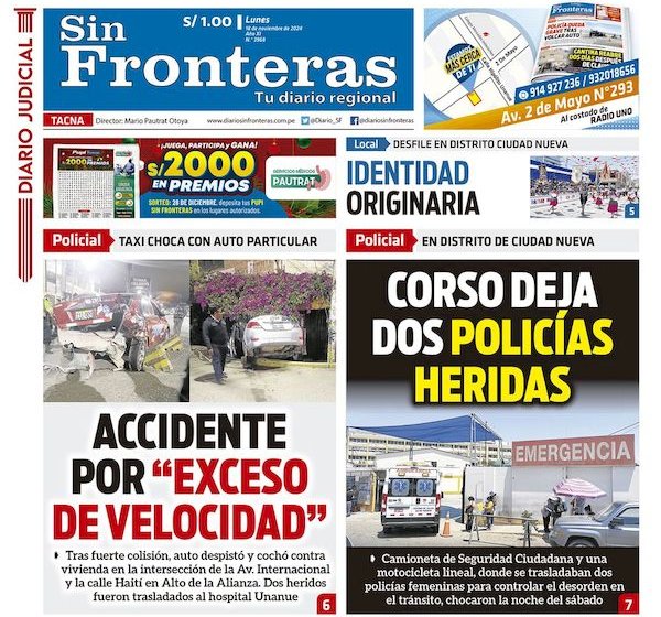  DIARIO SIN FRONTERAS TACNA 18112024