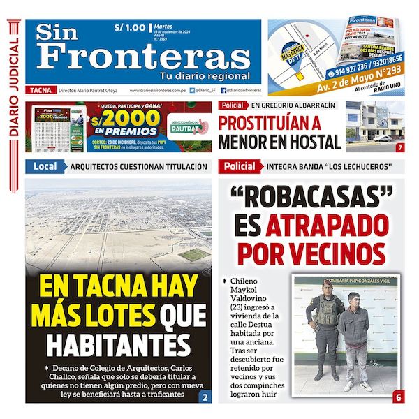 DIARIO SIN FRONTERAS TACNA