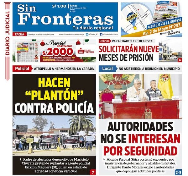  DIARIO SIN FRONTERAS TACNA  21112024