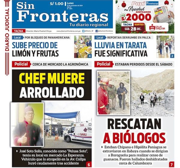  DIARIO SIN FRONTERAS TACNA 25112024