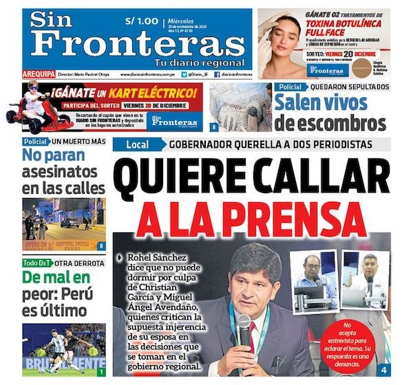  DIARIO SIN FRONTERAS AREQUIPA 20112024