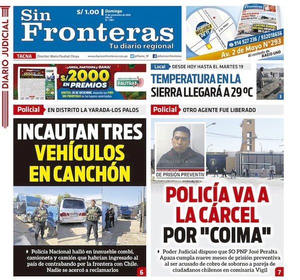  DIARIO SIN FRONTERAS TACNA 17112024