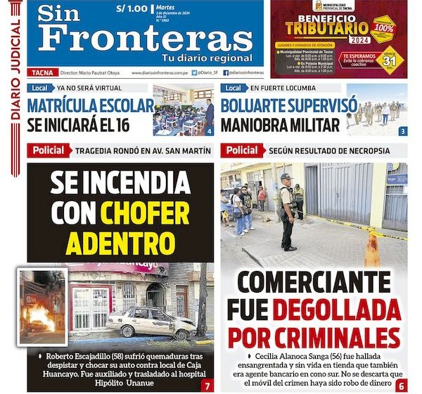 DIARIO SIN FRONTERAS TACNA