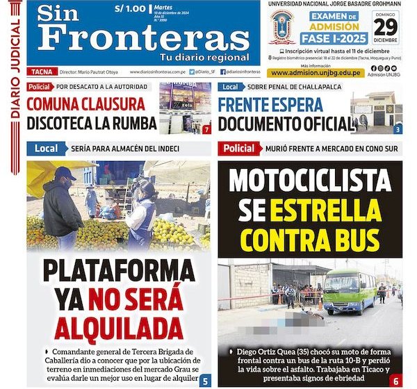 DIARIO SIN FRONTERAS TACNA