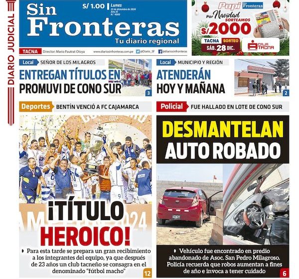  DIARIO SIN FRONTERAS TACNA 23122024