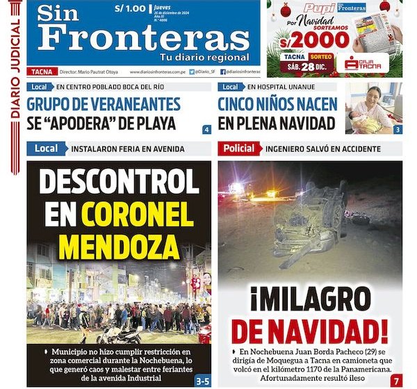  DIARIO SIN FRONTERAS TACNA 26122024