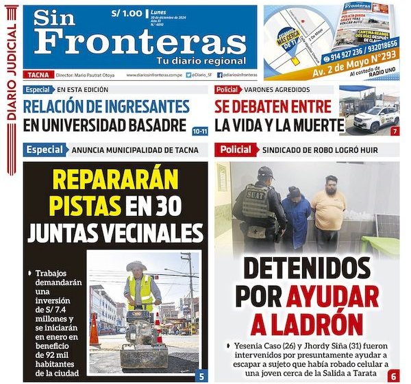  DIARIO SIN FRONTERAS TACNA  30122024