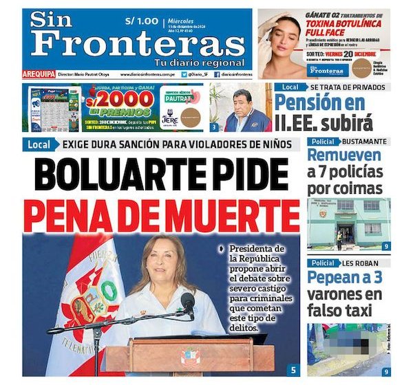 DIARIO SIN FRONTERAS AREQUIPA ,DIGITAL DIARIO SIN FRONTERAS, SIN FRONTERAS DIGITAL, AREQUIPA, DIGITAL SIN FRONTERAS, PORTADA, DIARIO, PERIODICO