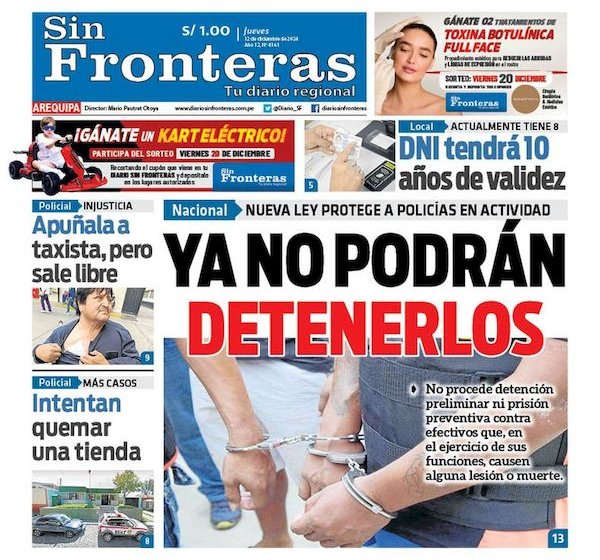 DIARIO SIN FRONTERAS AREQUIPA