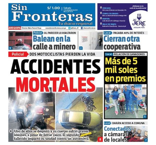  DIARIO SIN FRONTERAS AREQUIPA 21122024