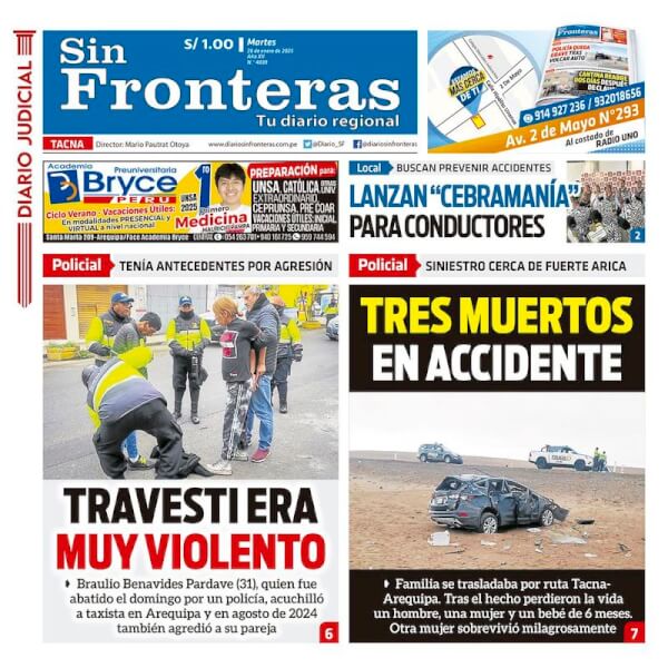 DIARIO SIN FRONTERAS TACNA