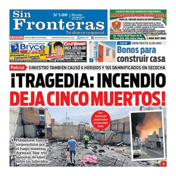 DIARIO SIN FRONTERAS AREQUIPA