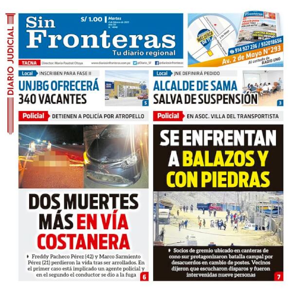 DIARIO SIN FRONTERAS TACNA