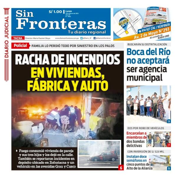 DIARIO SIN FRONTERAS TACNA