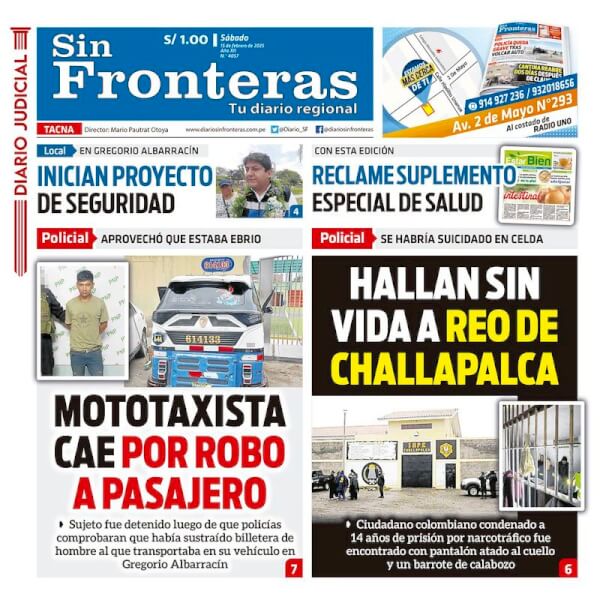 DIARIO SIN FRONTERAS TACNA