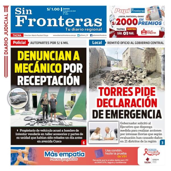 DIARIO SIN FRONTERAS TACNA