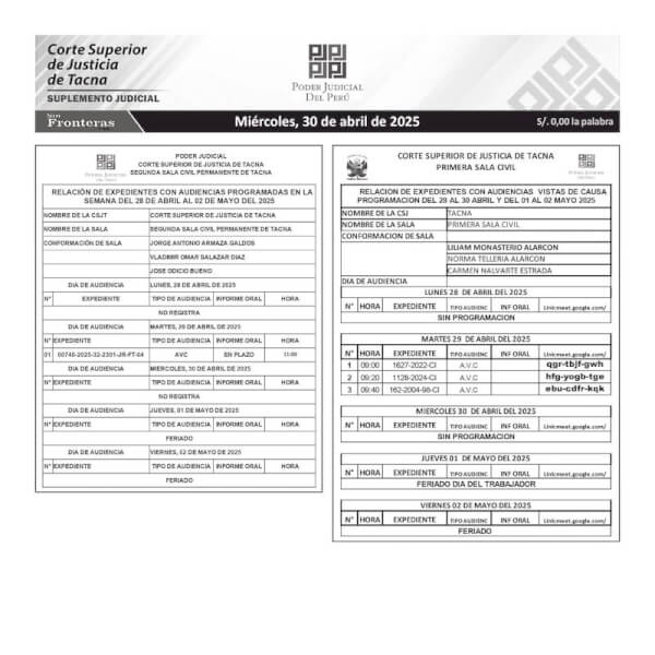 JUDICIALES TACNA