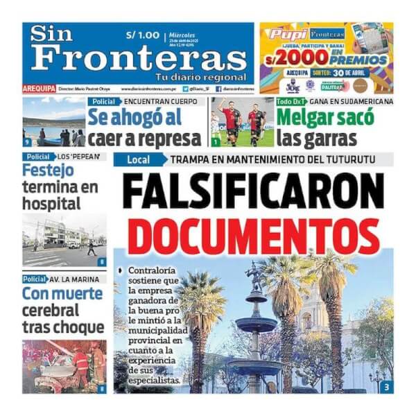 DIARIO SIN FRONTERAS AREQUIPA