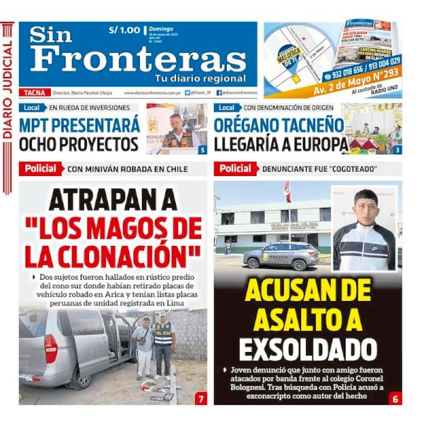 DIARIO SIN FRONTERAS TACNA