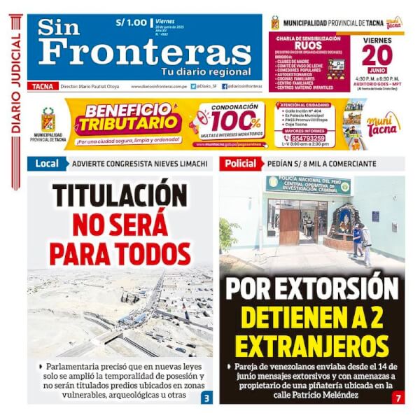 DIARIO SIN FRONTERAS TACNA