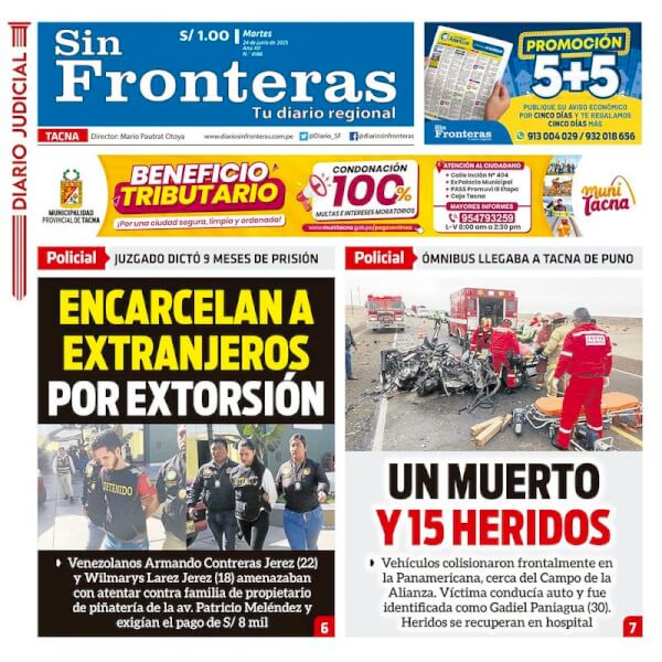 DIARIO SIN FRONTERAS TACNA