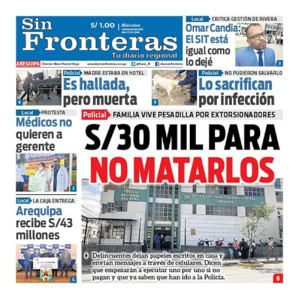 DIARIO SIN FRONTERAS AREQUIPA