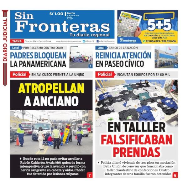DIARIO SIN FRONTERAS TACNA